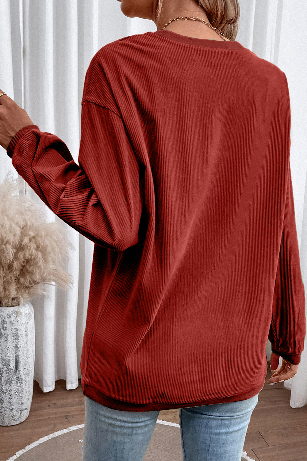 Chestnut Corduroy Oversized Sweatshirt
