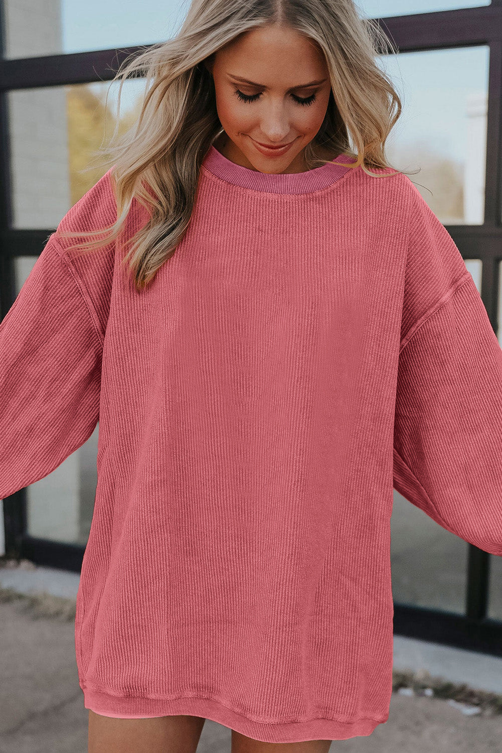 Chestnut Corduroy Oversized Sweatshirt
