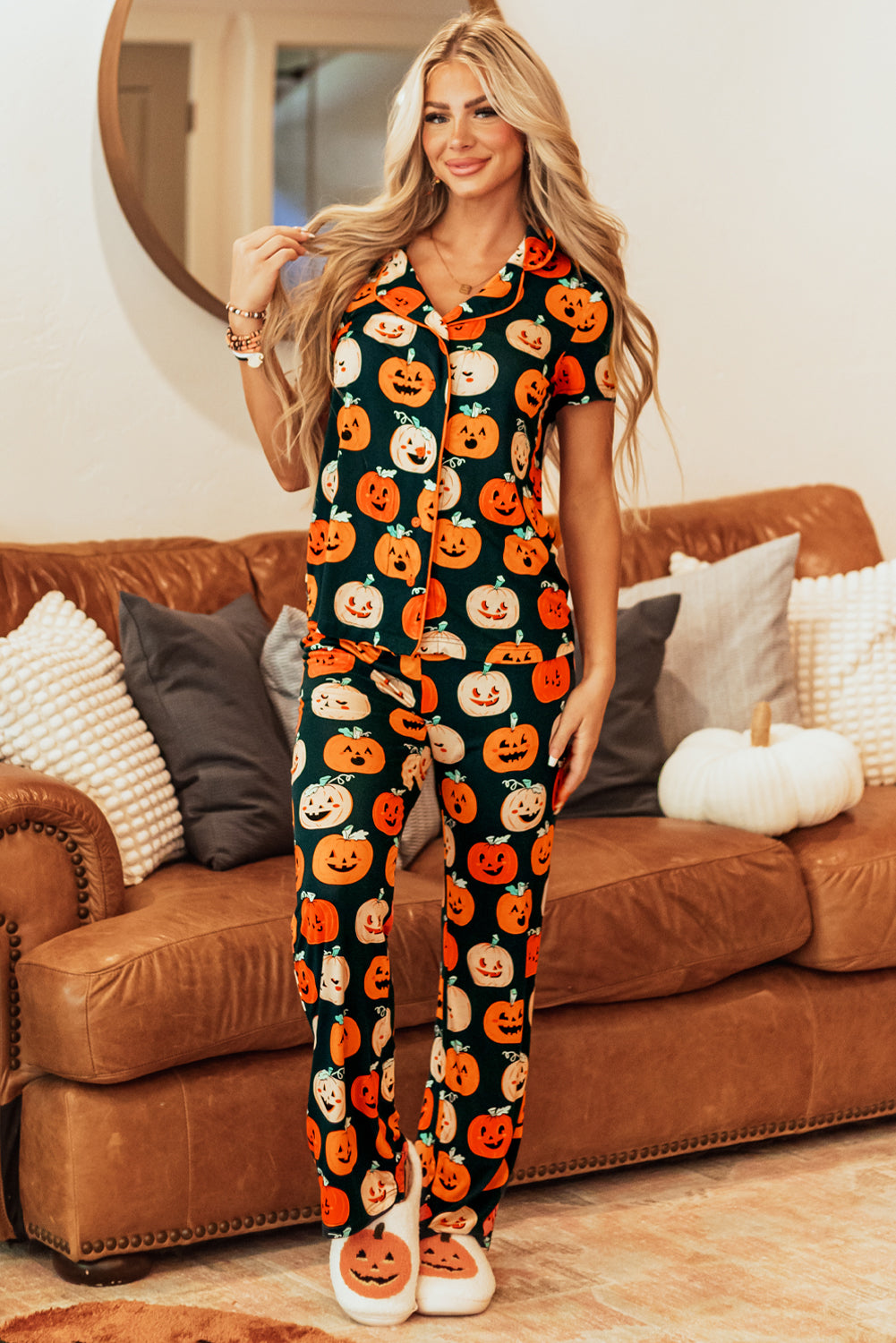 Cute Halloween Pattern Pajama Set