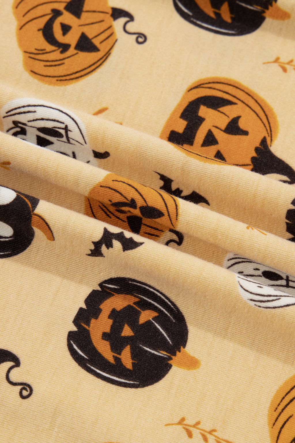 Halloween Orange Ruffle Pumpkin Face Two-Piece Lounge Set