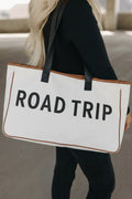 White Canvas Road Trip Tote Bag