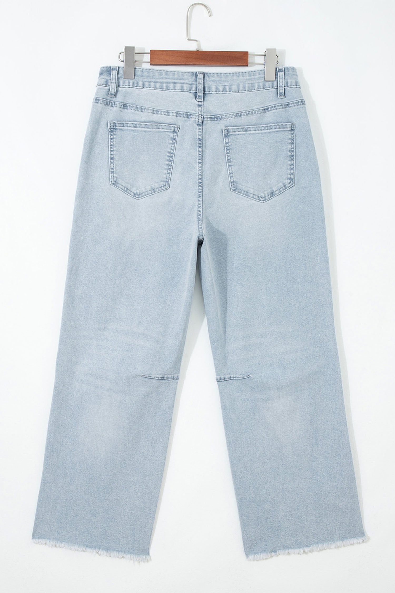 Beau Blue Sequin Detail Patched Rugby Pattern Jeans