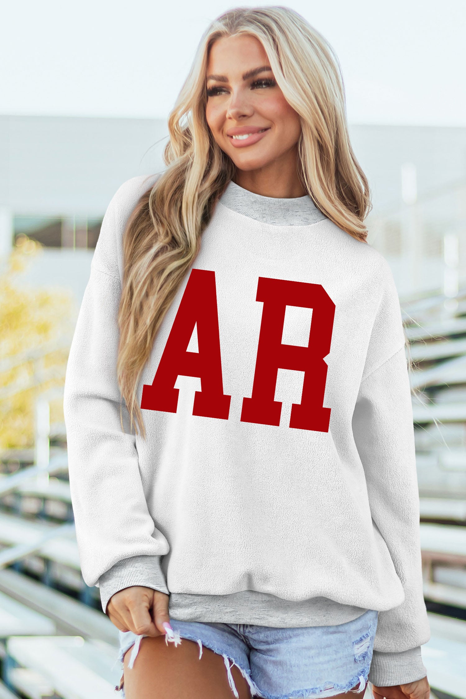 Light Grey ARKANSAS/AR Double Side Print Sweatshirt