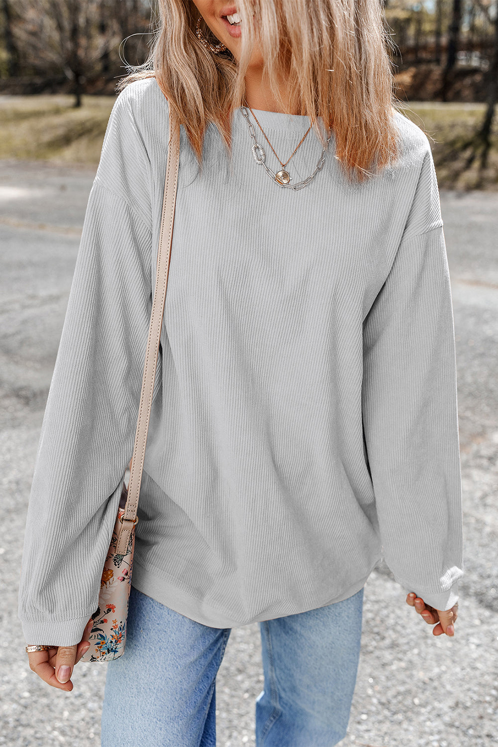 Chestnut Corduroy Oversized Sweatshirt