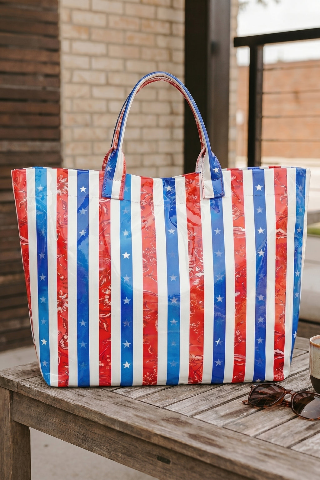Color black Polka Dot Glossy Tote Bag
