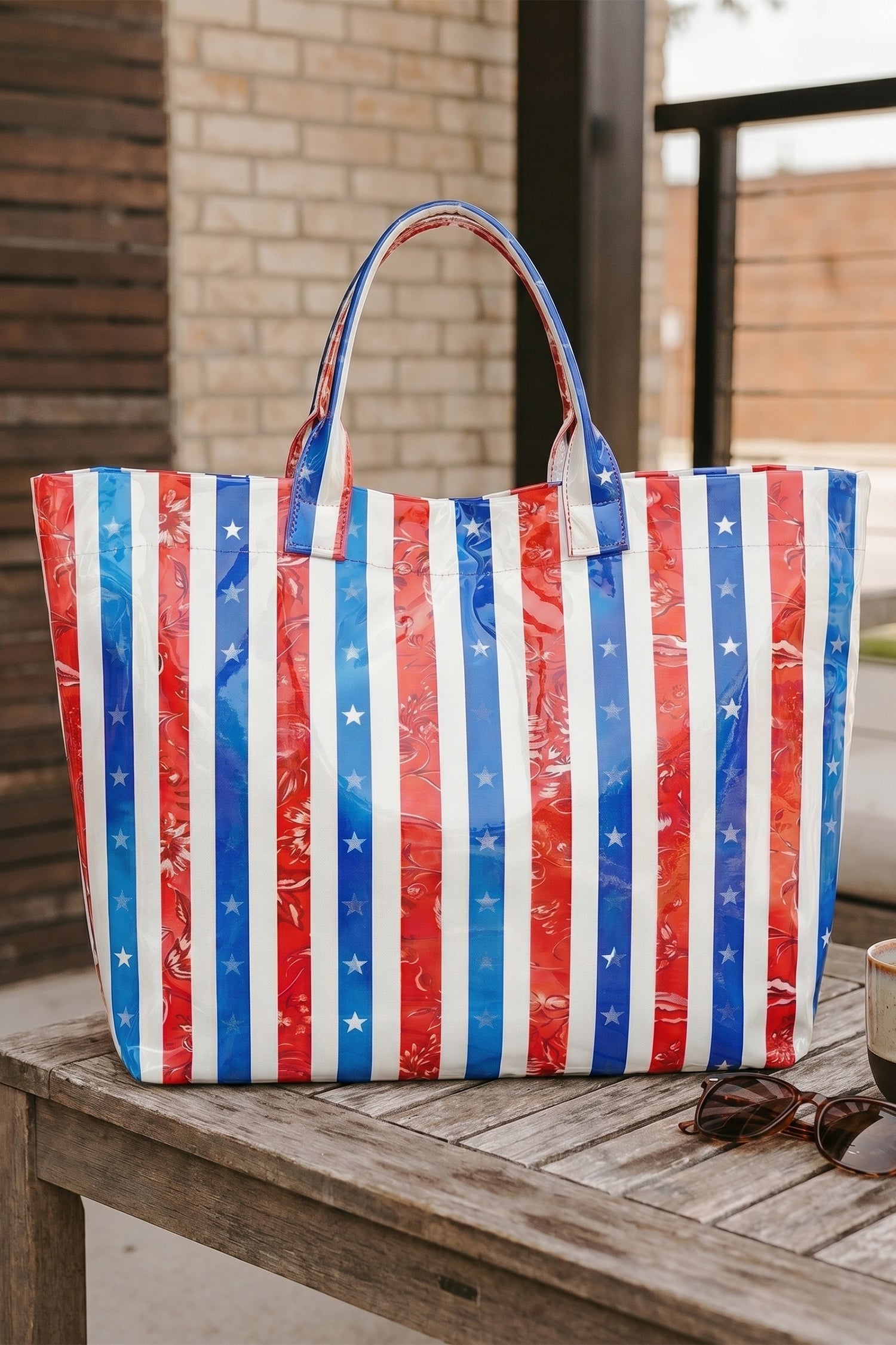 Color black Polka Dot Glossy Tote Bag