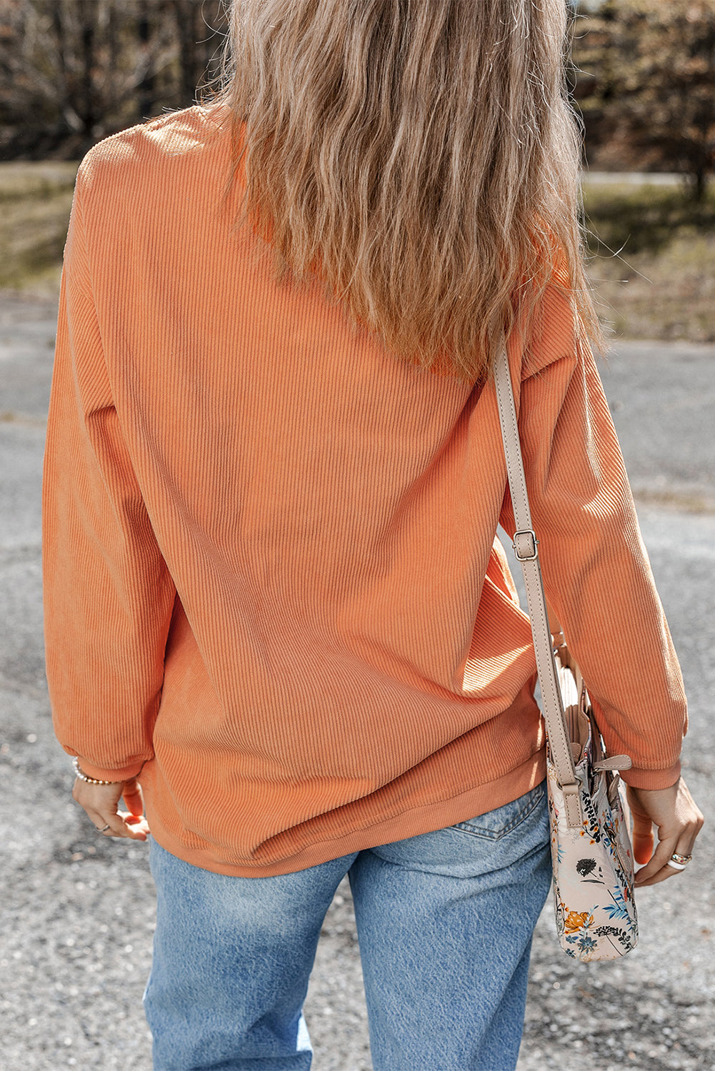Chestnut Corduroy Oversized Sweatshirt