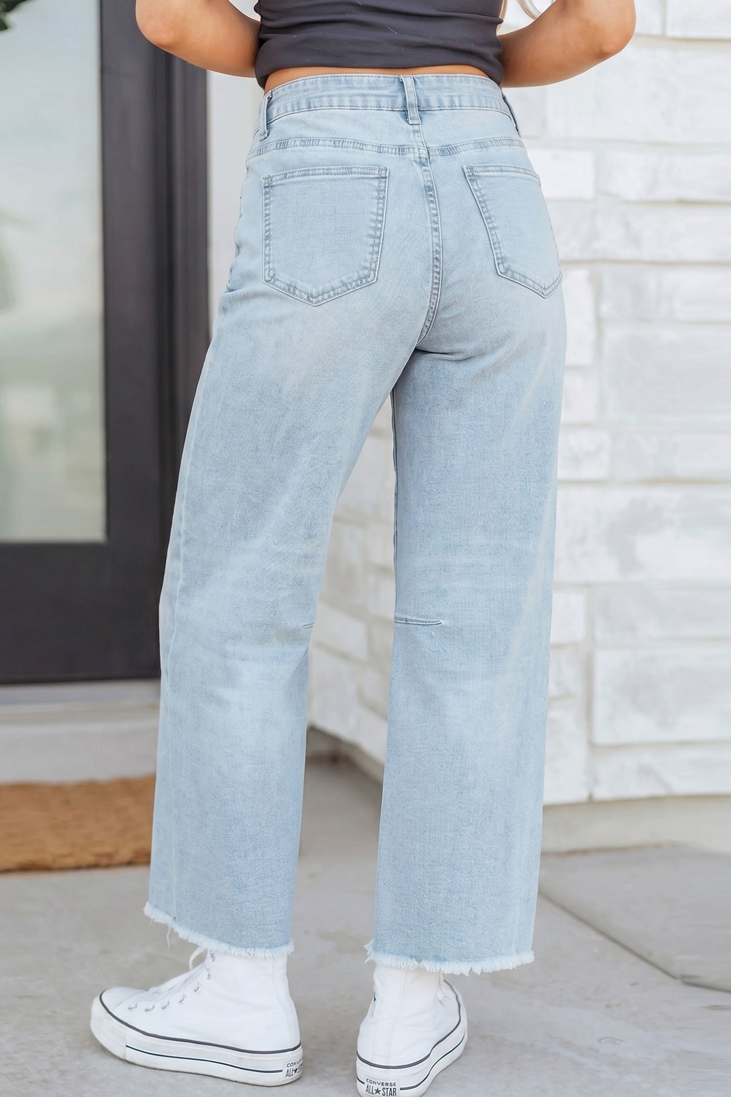 Beau Blue Sequin Detail Patched Rugby Pattern Jeans