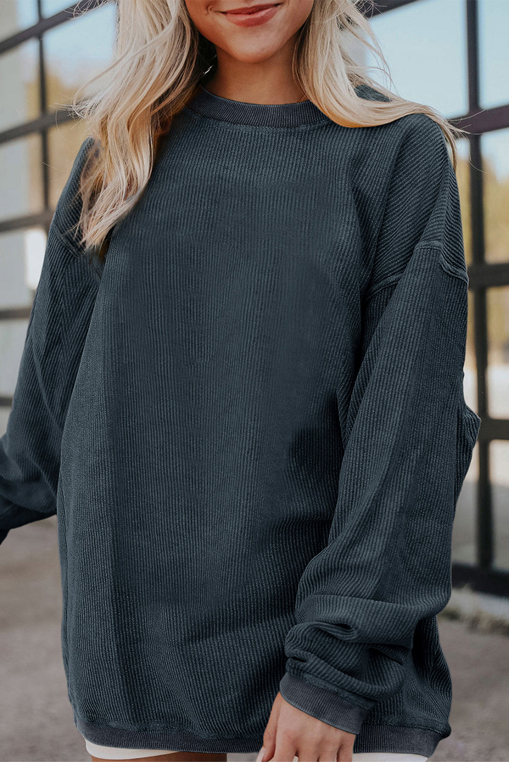Chestnut Corduroy Oversized Sweatshirt