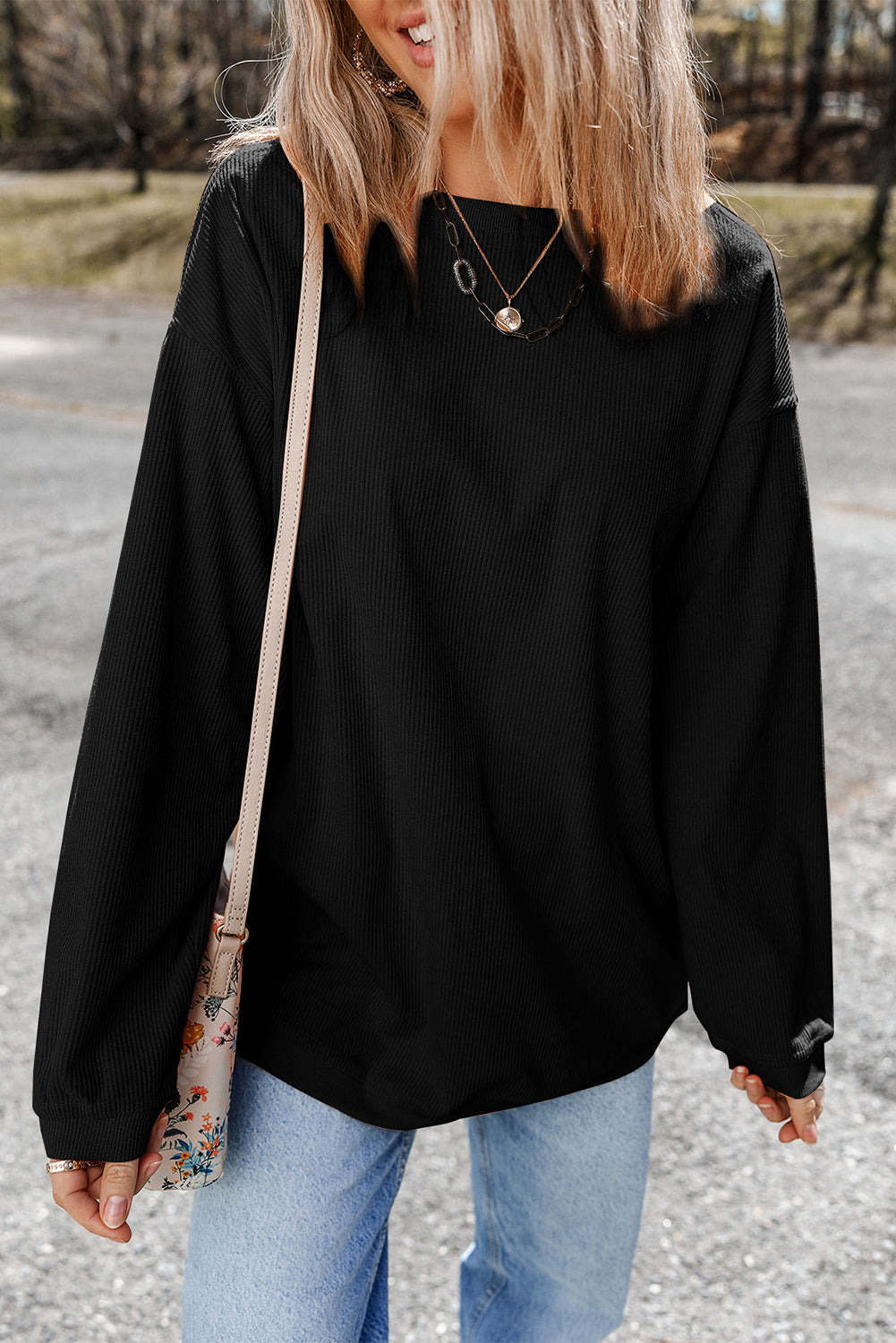 Chestnut Corduroy Oversized Sweatshirt