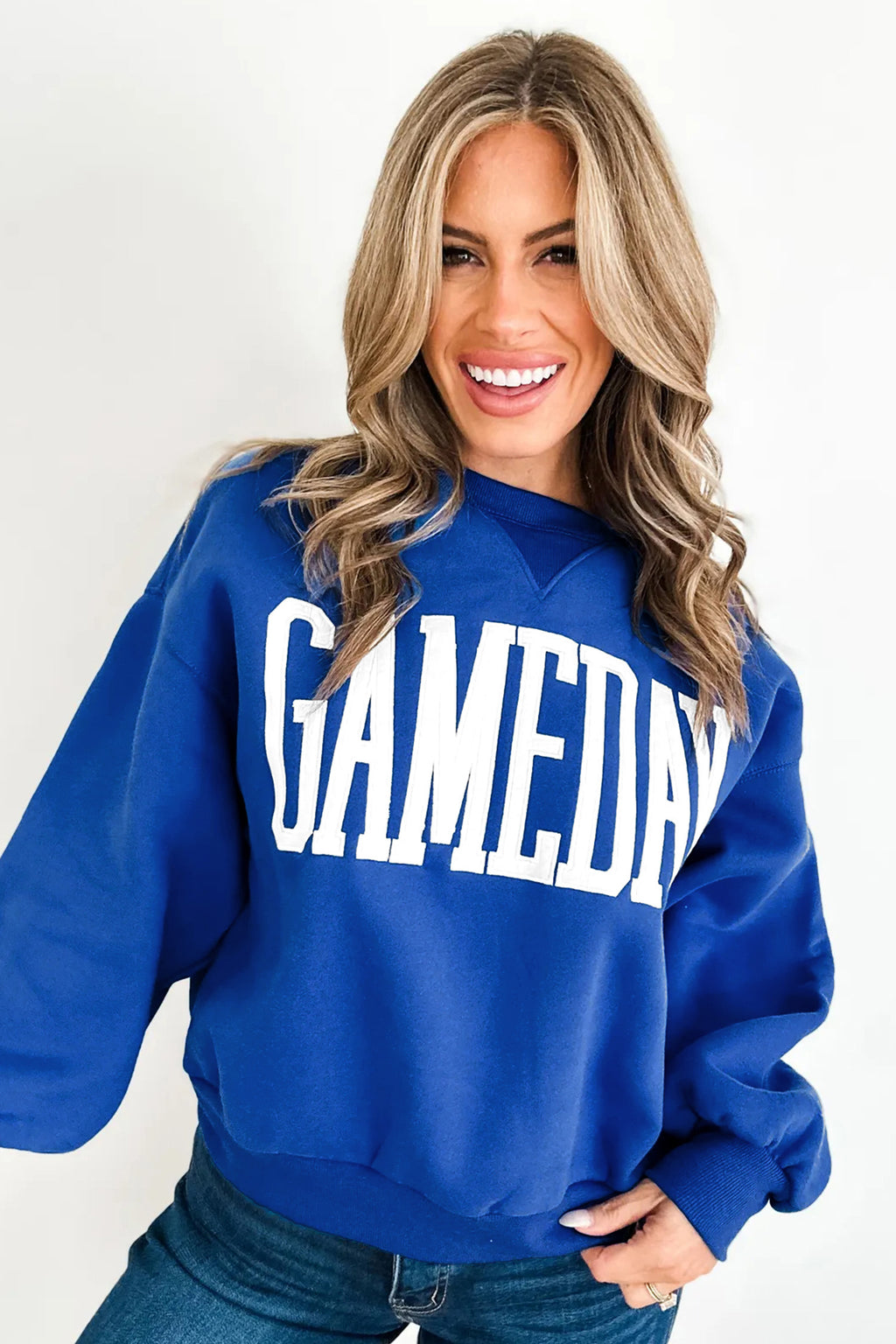 Royal Blue GAMEDAY Embroidered Sweatshirt