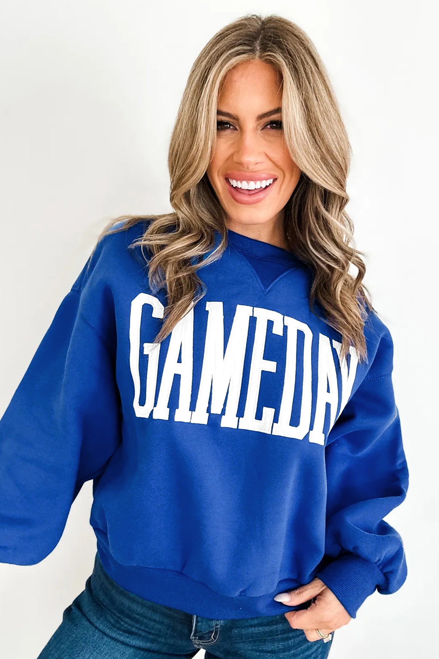Royal Blue GAMEDAY Embroidered Sweatshirt