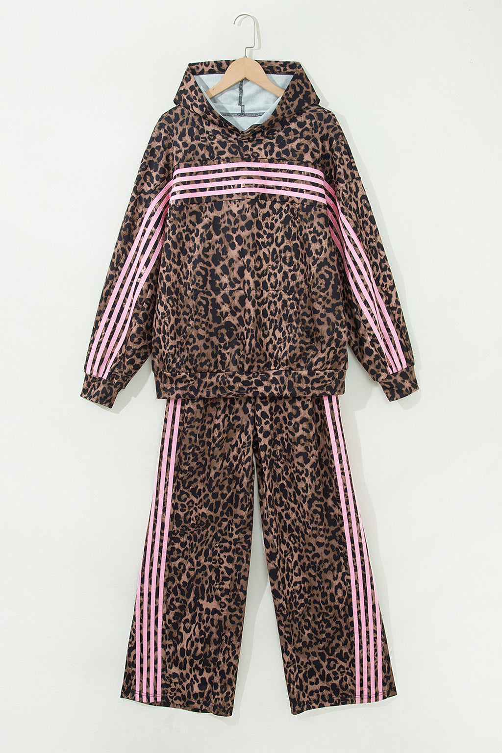 Brown Leopard Print Pant Set
