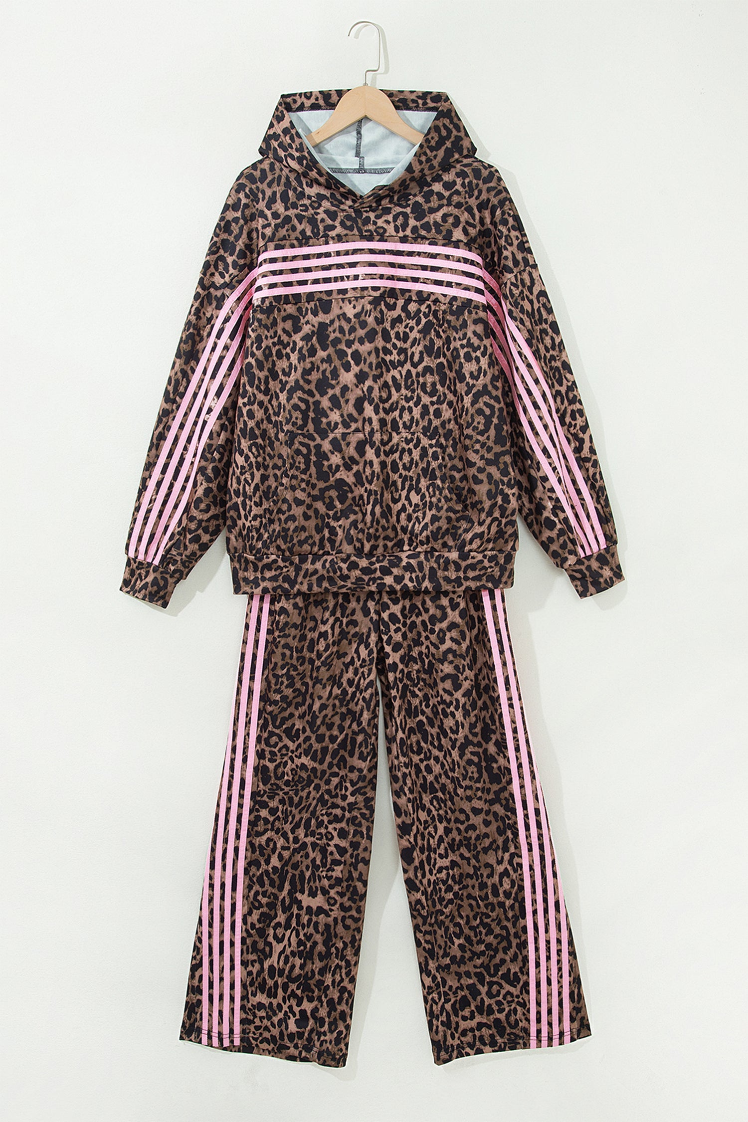 Brown Leopard Print Pant Set