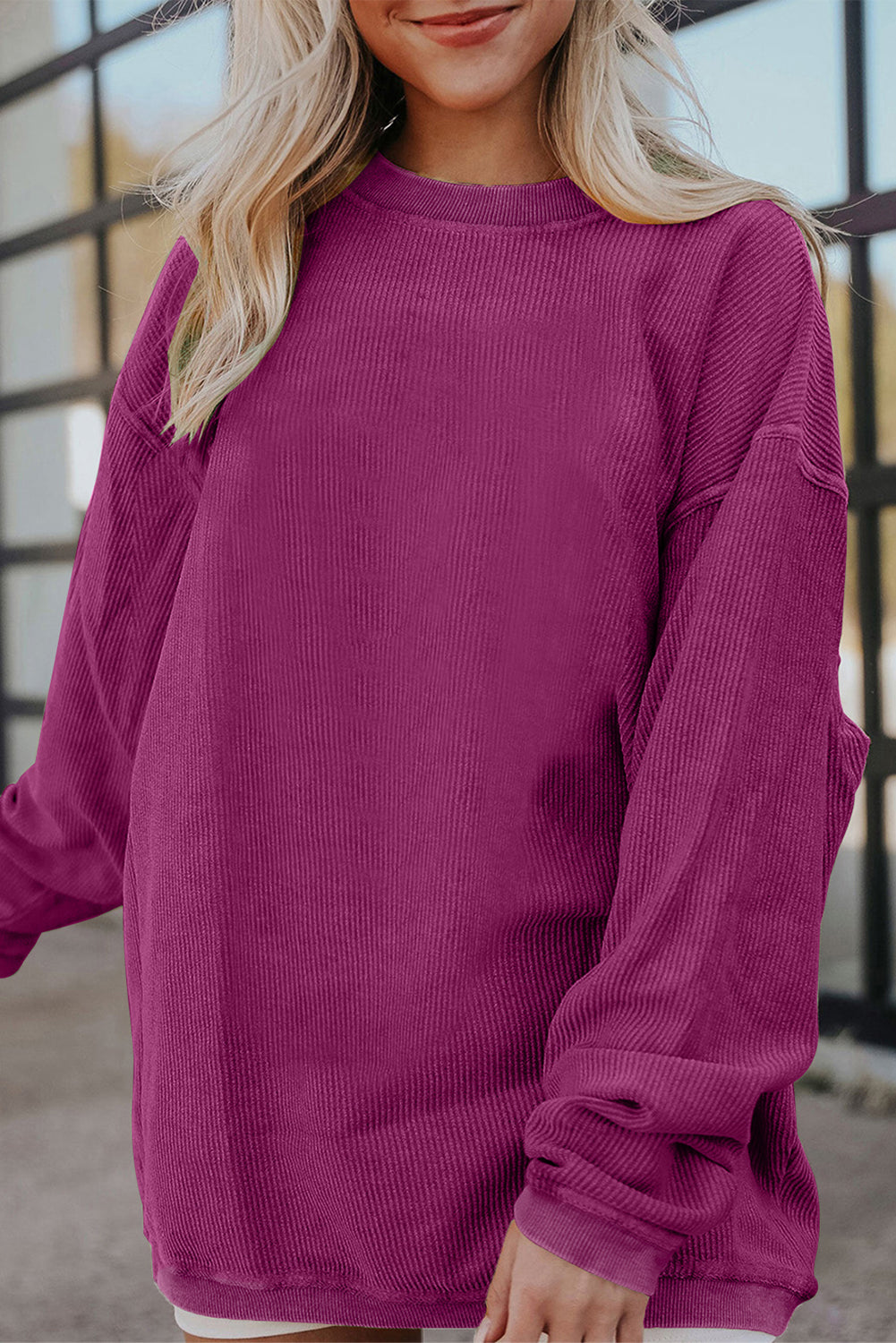 Chestnut Corduroy Oversized Sweatshirt