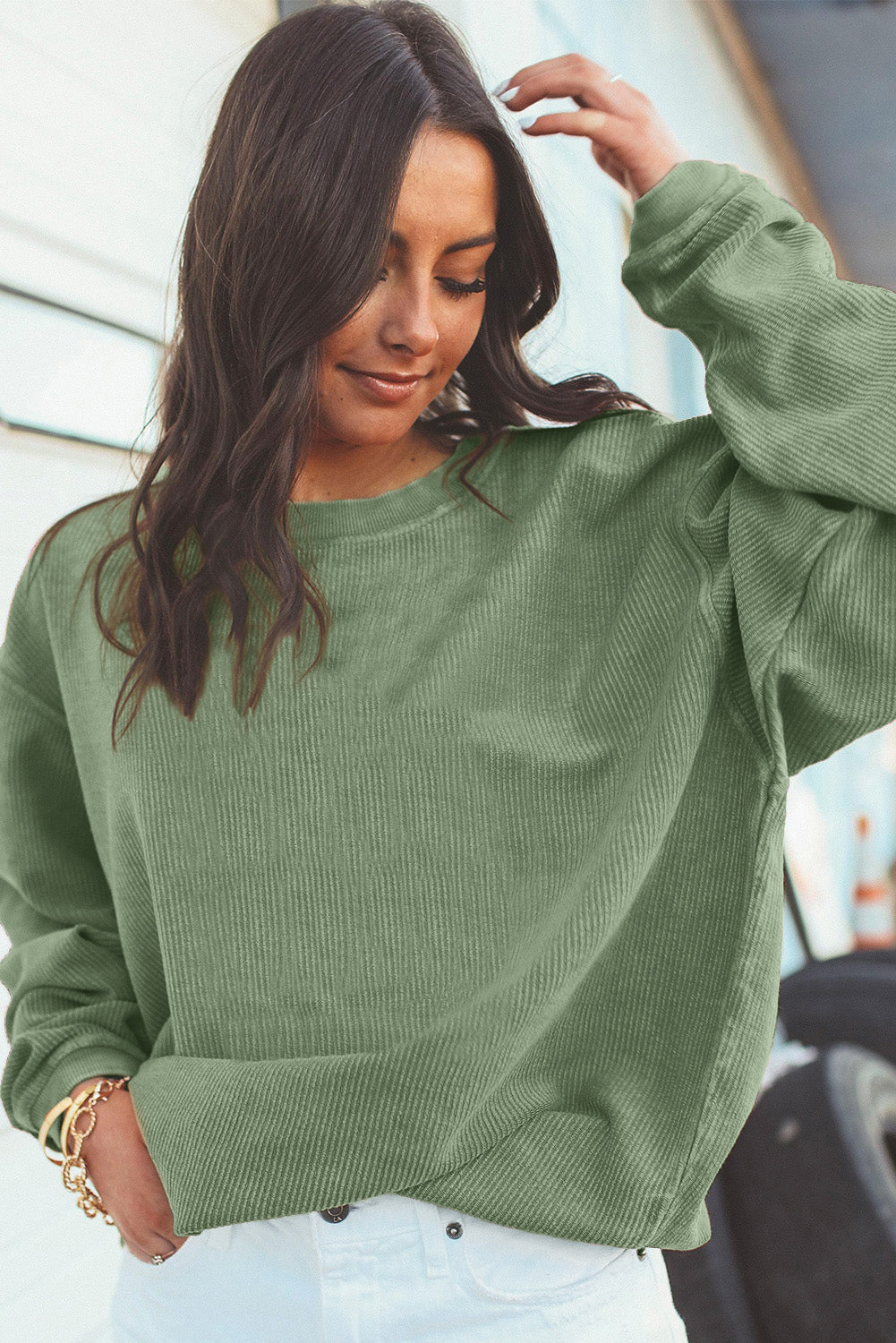 Chestnut Corduroy Oversized Sweatshirt