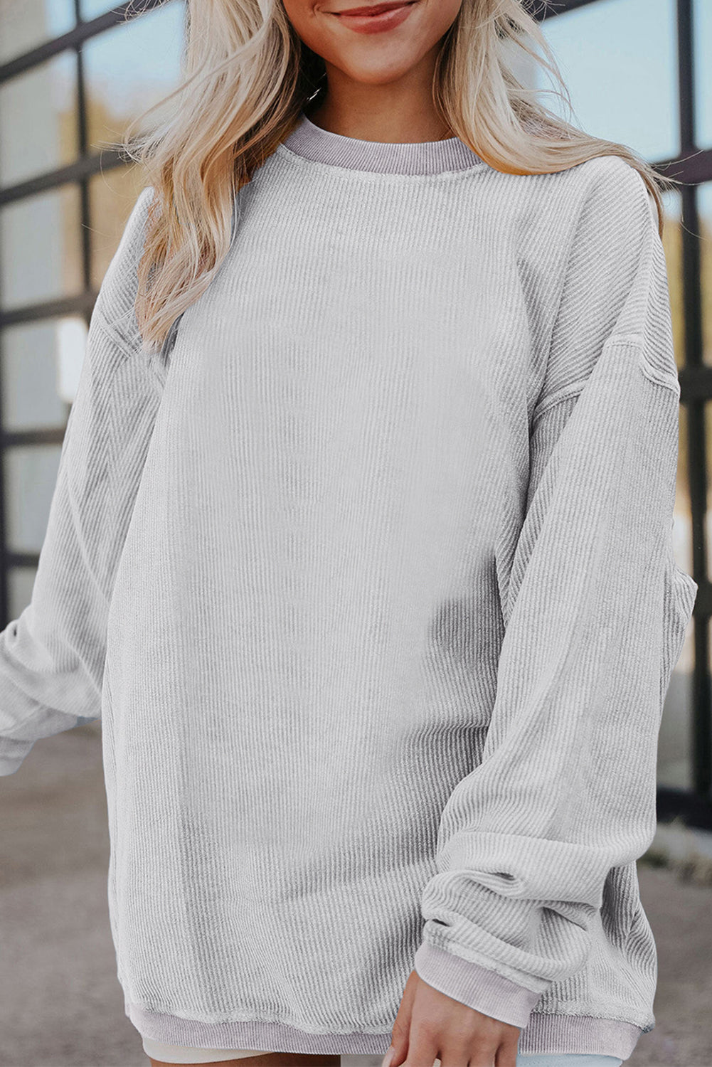 Chestnut Corduroy Oversized Sweatshirt