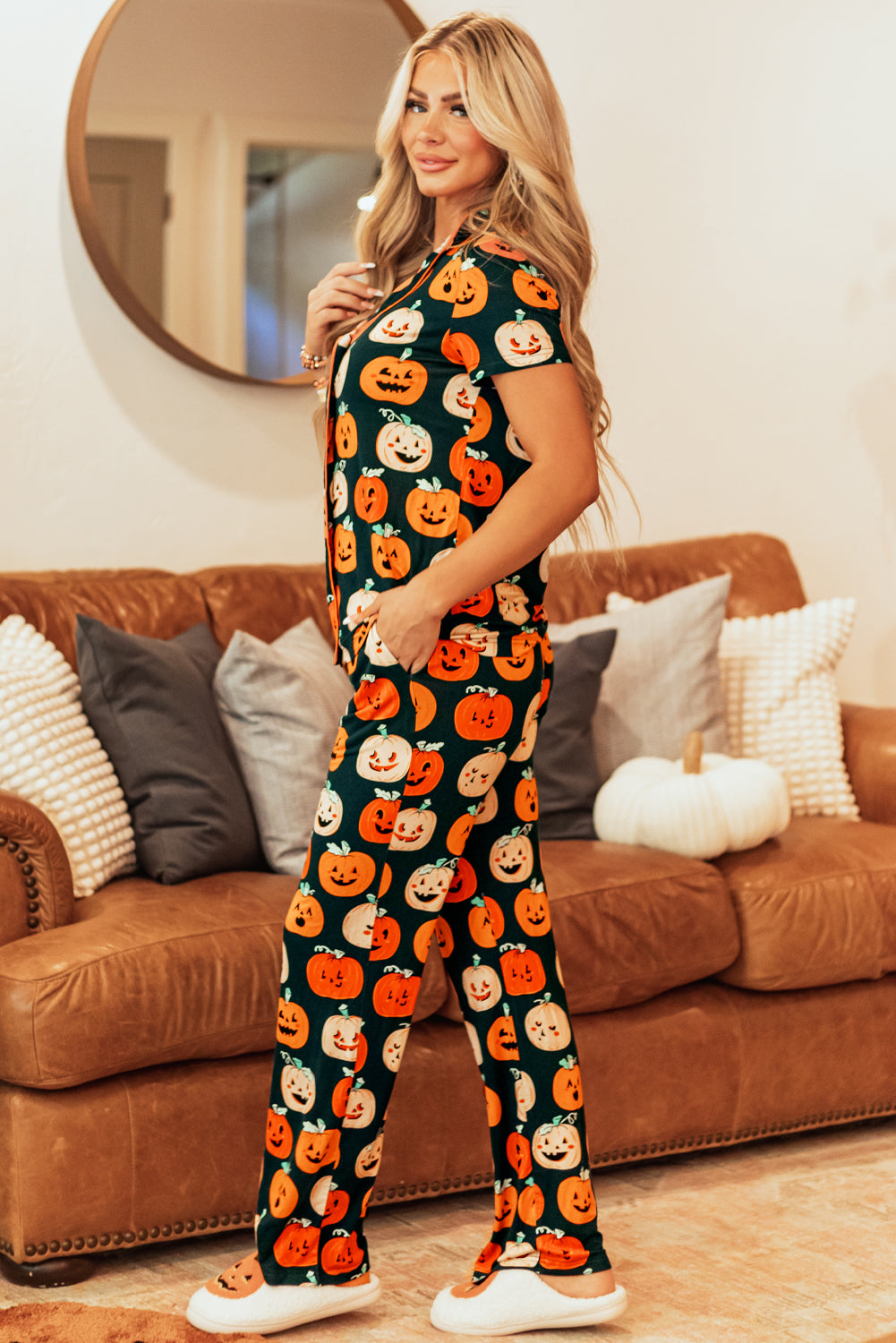 Cute Halloween Pattern Pajama Set