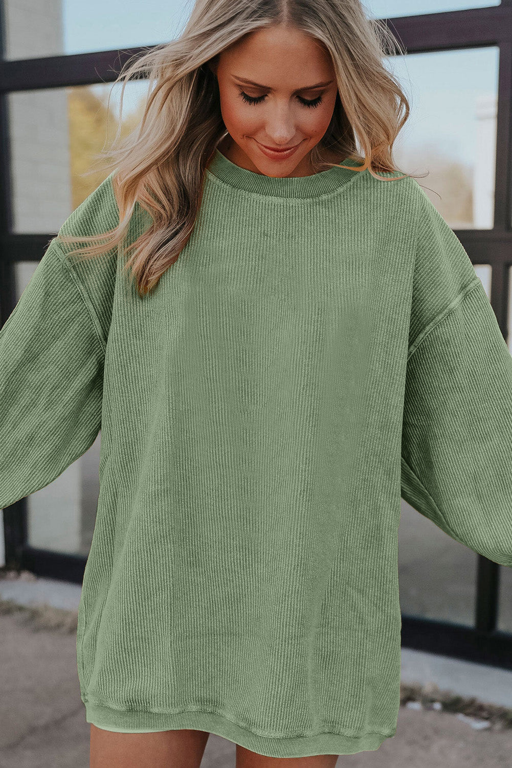 Chestnut Corduroy Oversized Sweatshirt
