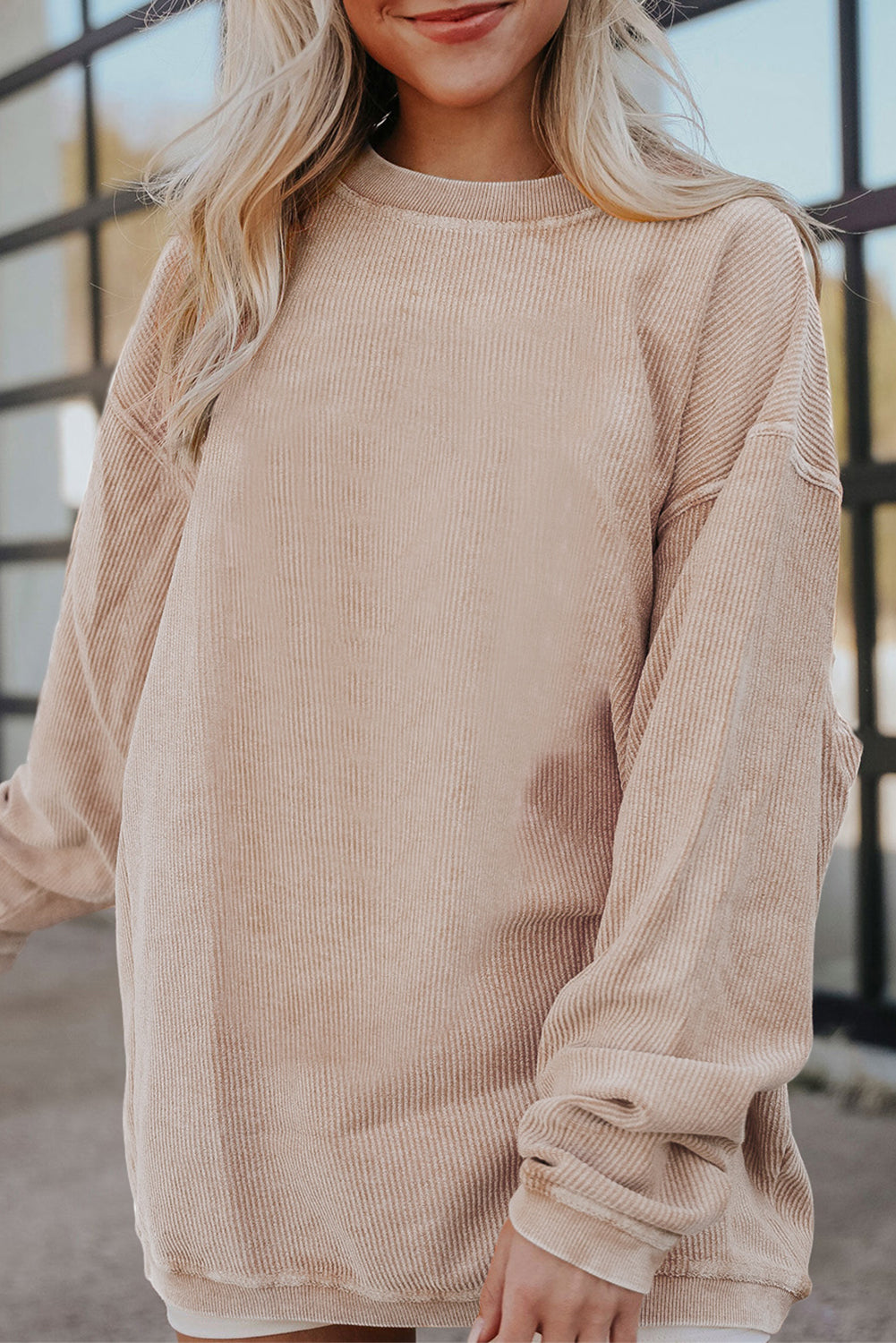 Chestnut Corduroy Oversized Sweatshirt