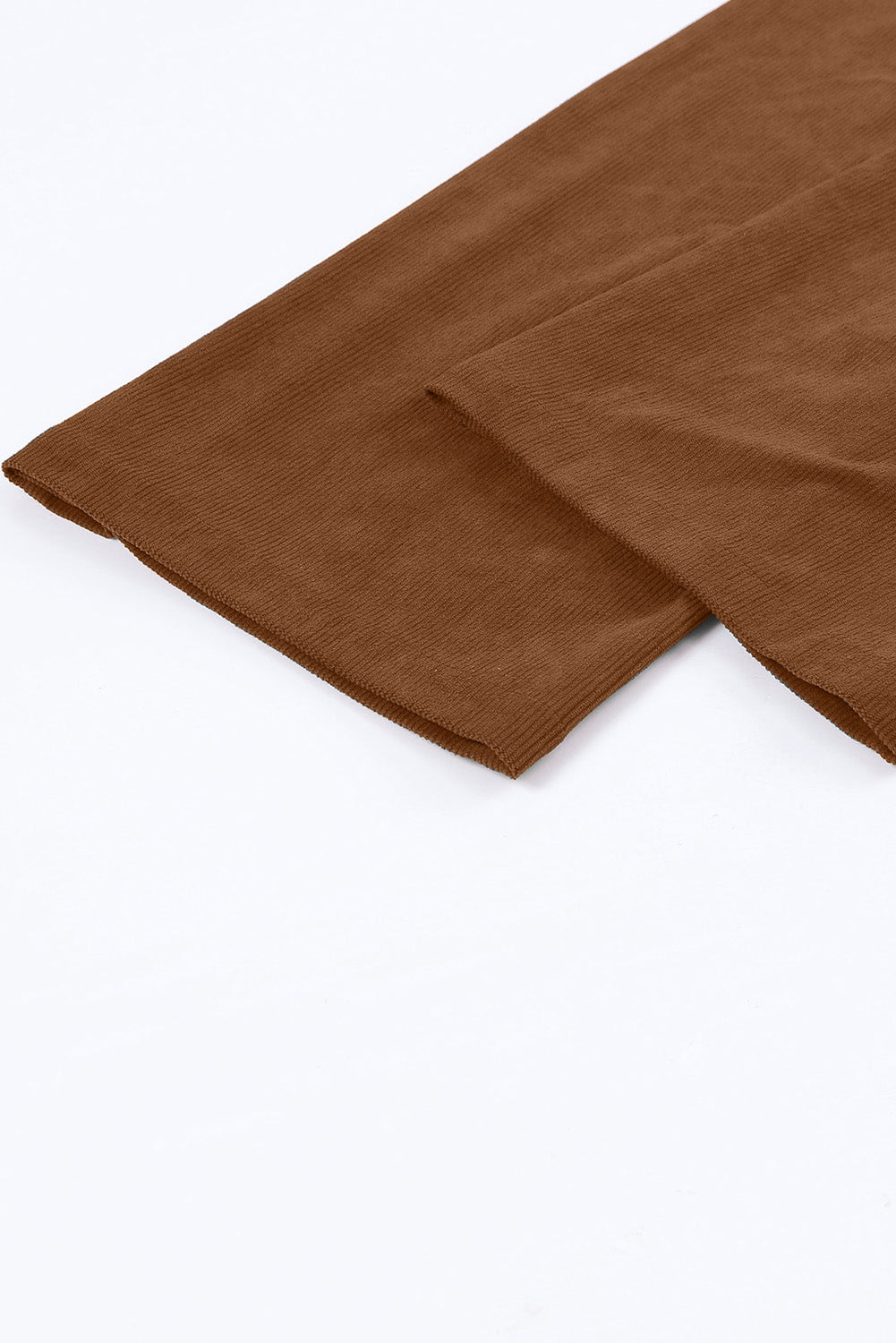 Brown Solid Color Corduroy Wide Leg Overalls
