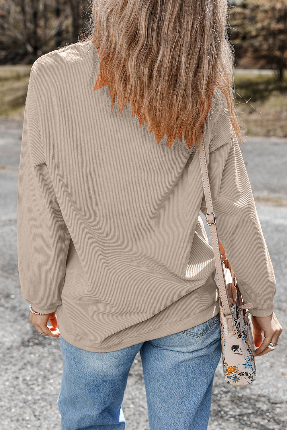 Chestnut Corduroy Oversized Sweatshirt