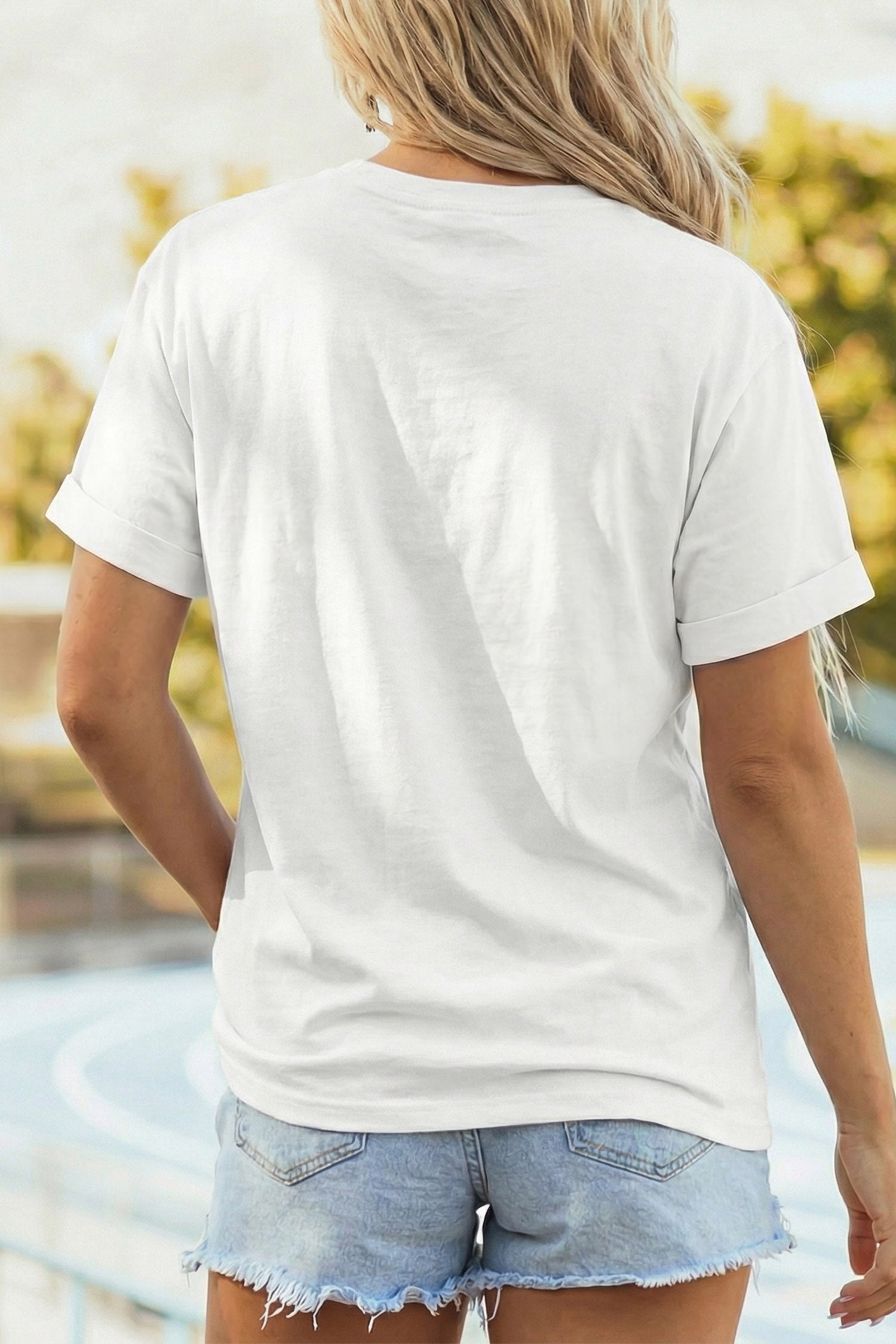 White PRAY Camo Letter Print Round Neck T Shirt