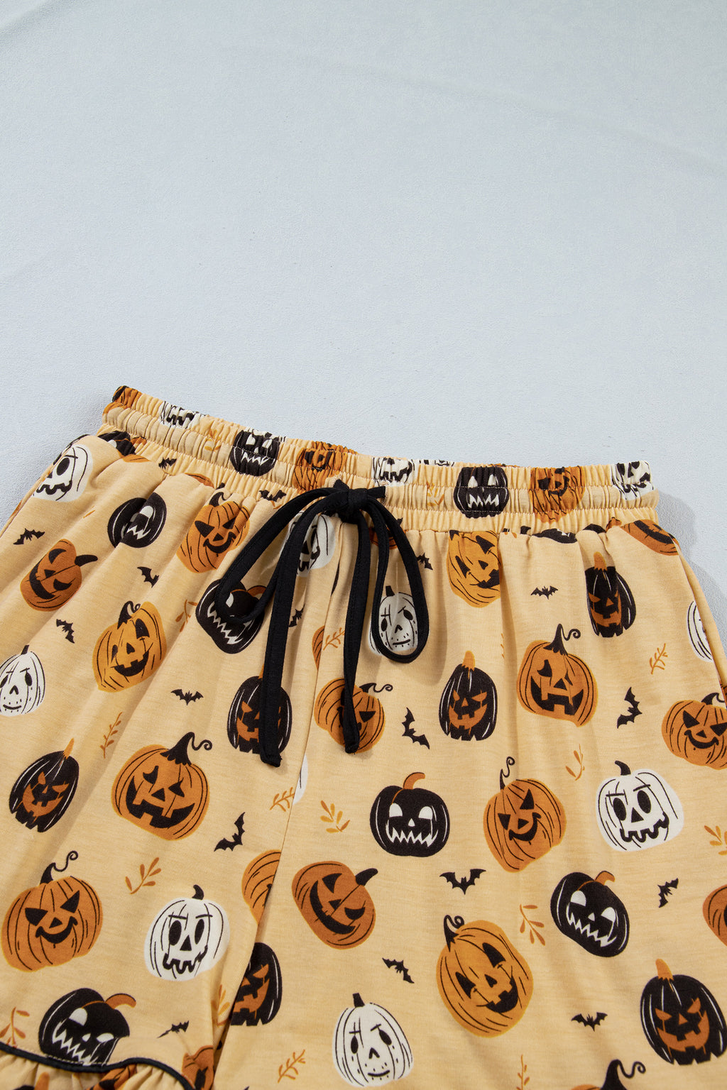 Halloween Orange Ruffle Pumpkin Face Two-Piece Lounge Set