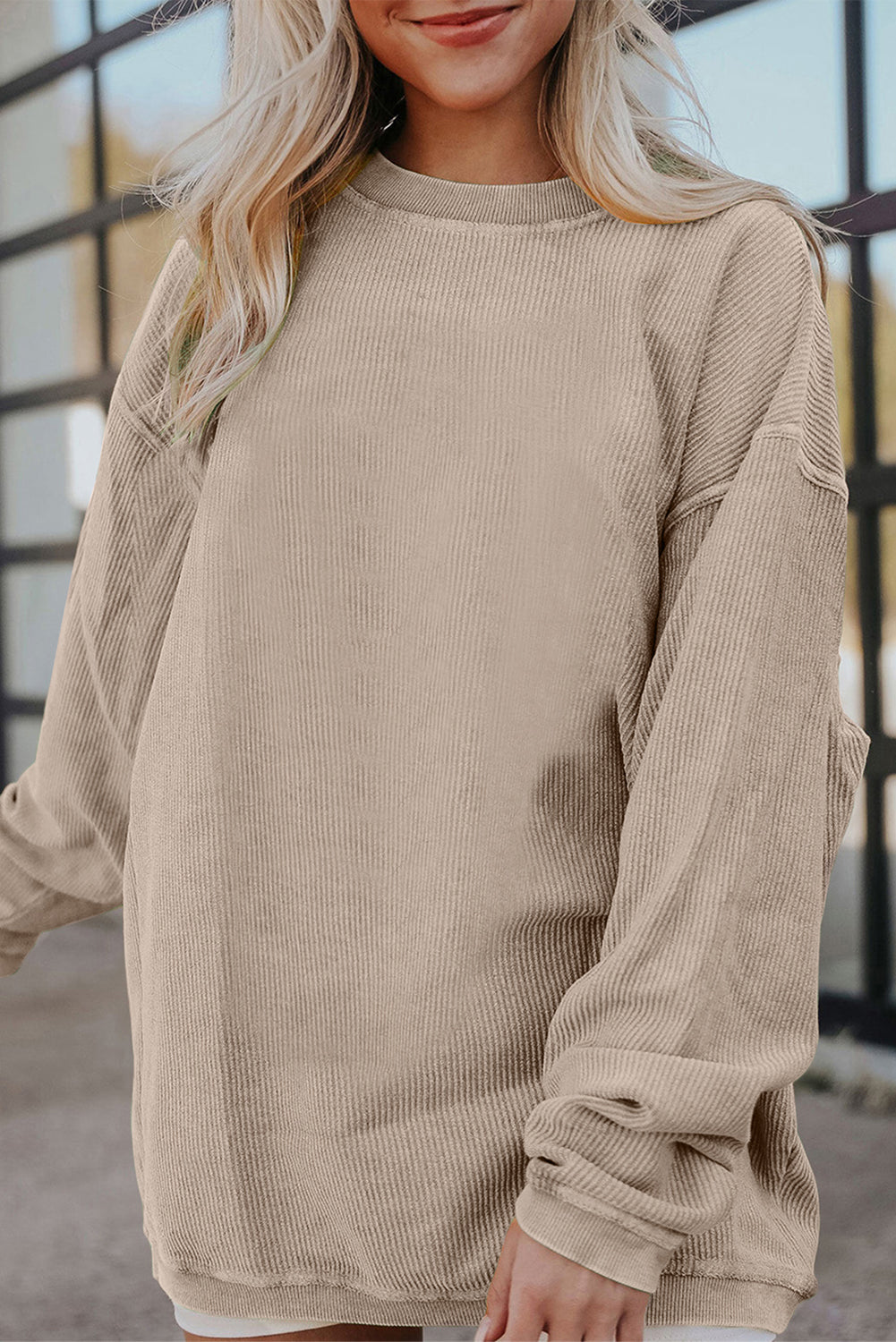 Chestnut Corduroy Oversized Sweatshirt