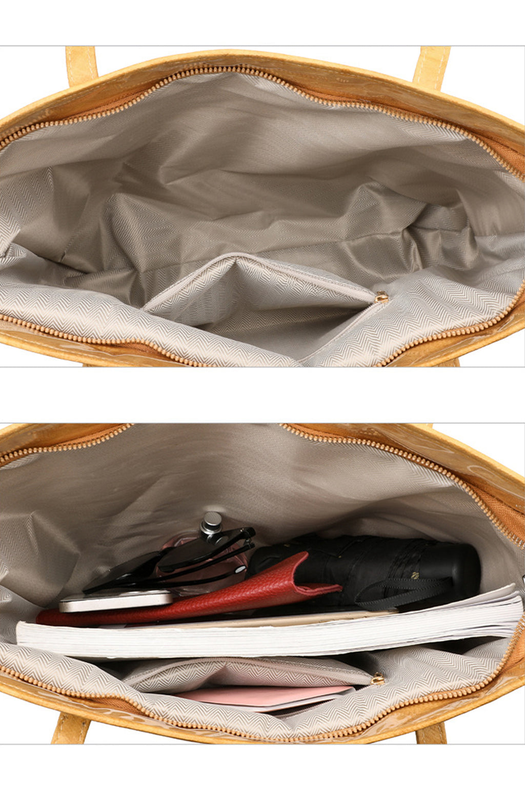 Camel Retro Letter Print Waterproof Tote Bag