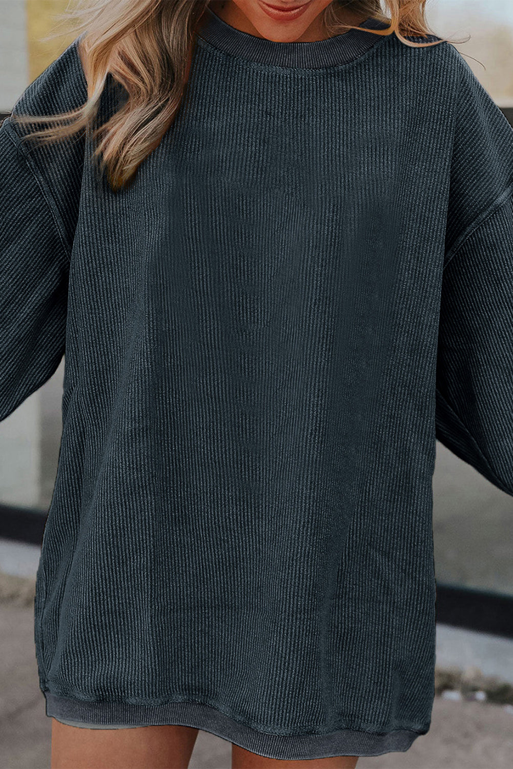 Chestnut Corduroy Oversized Sweatshirt