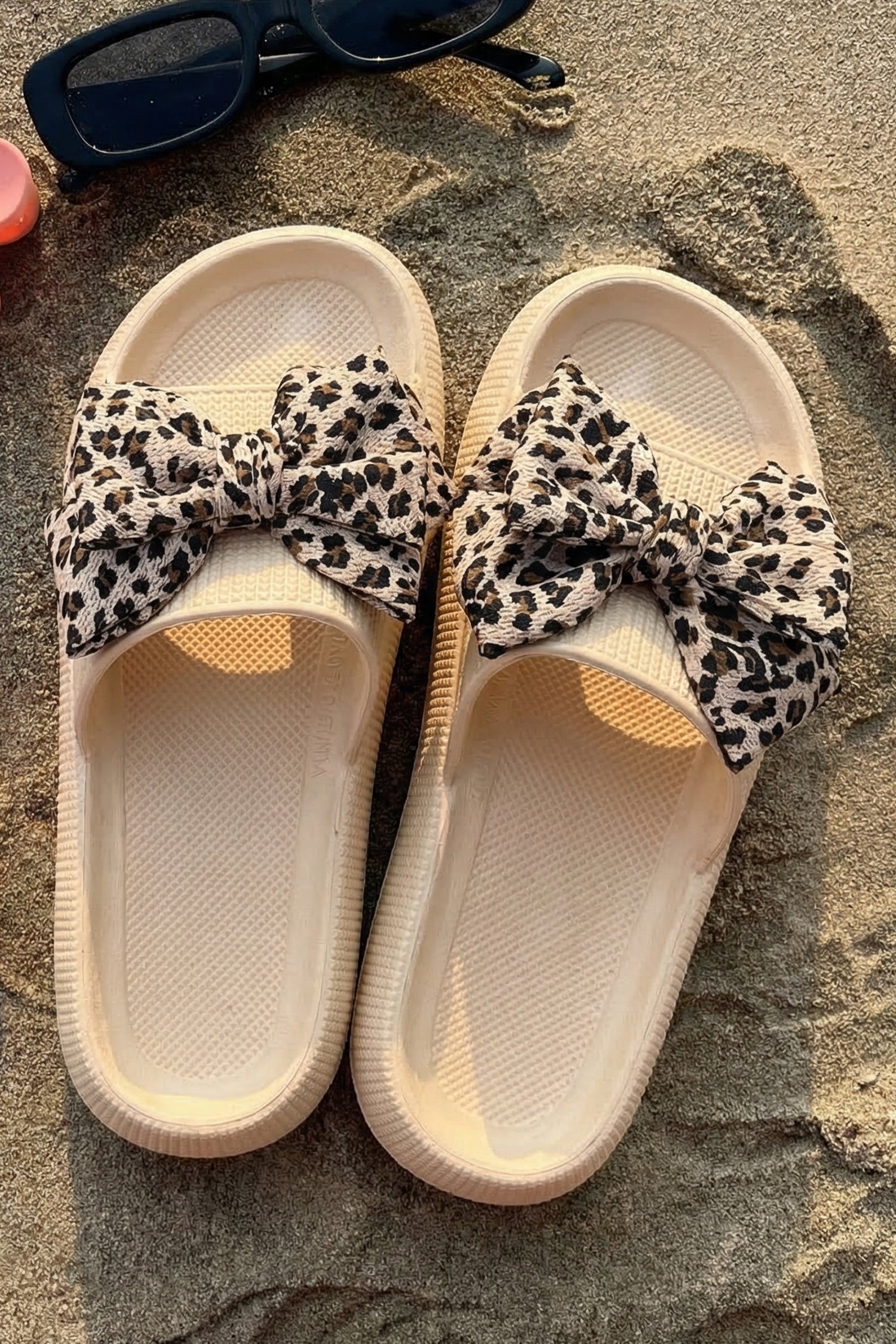 Parchment Leopard Bow Slippers