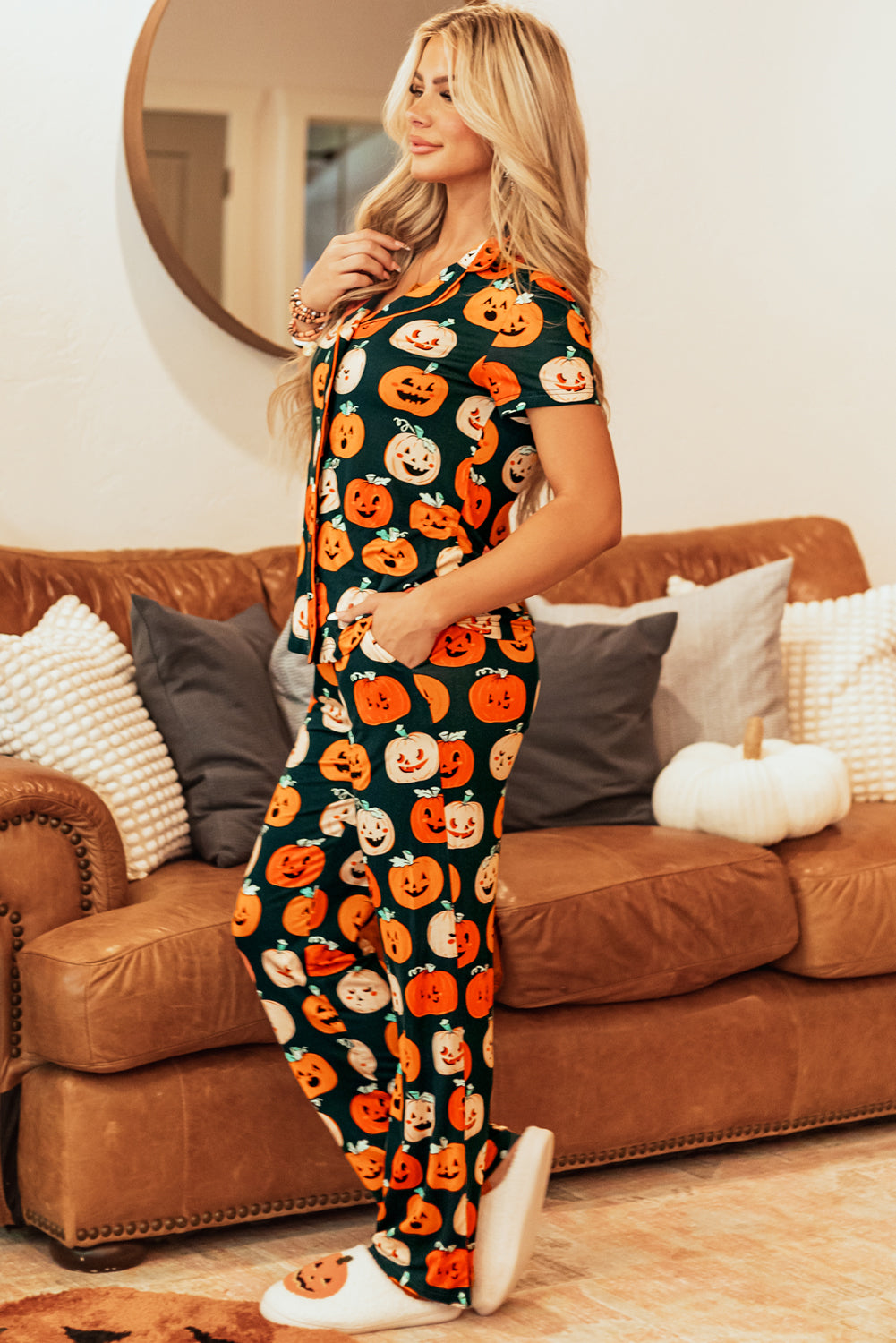 Cute Halloween Pattern Pajama Set