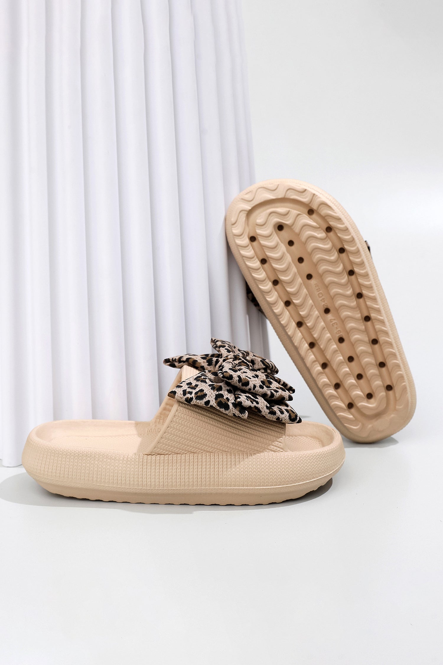 Parchment Leopard Bow Slippers