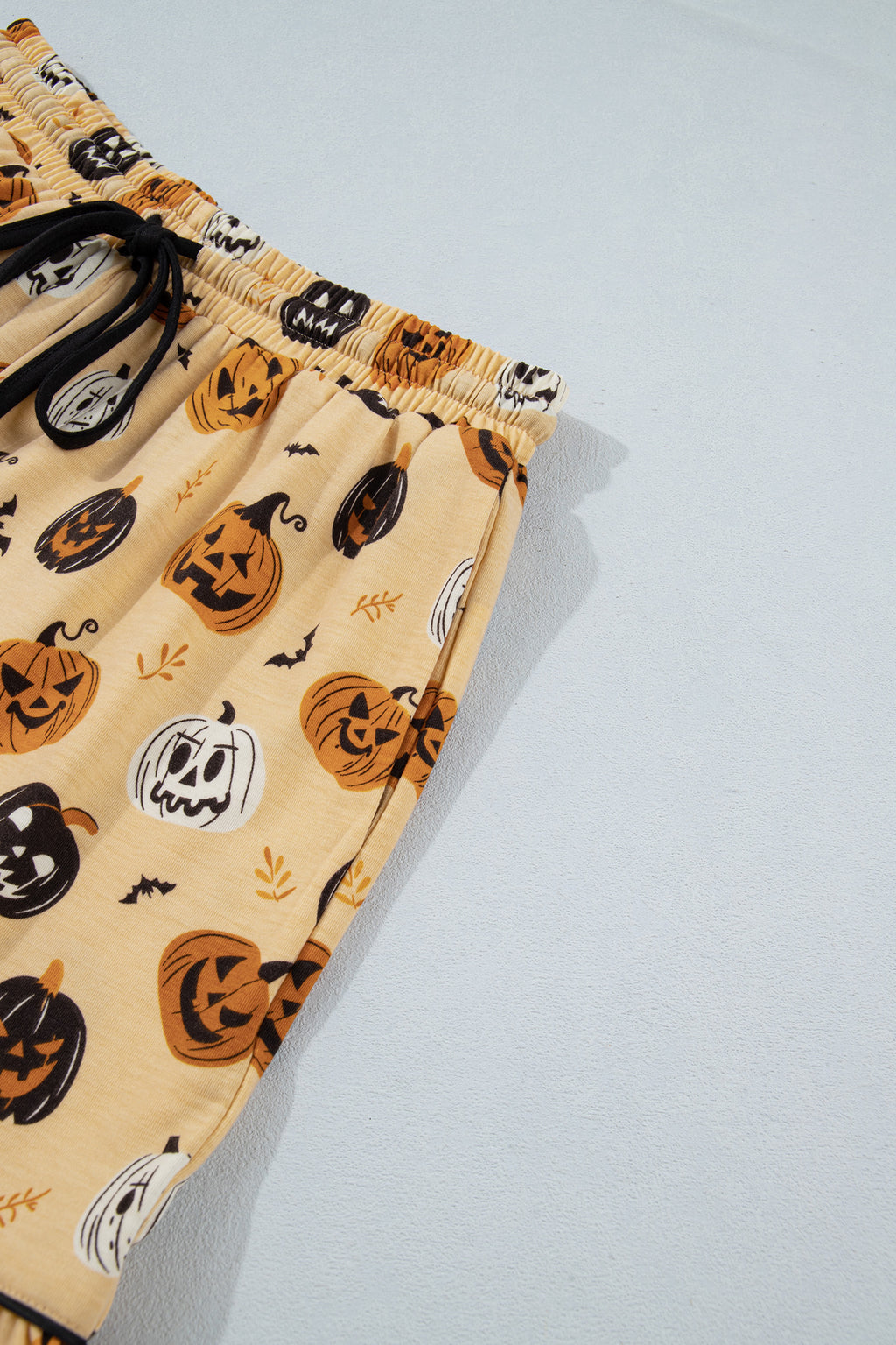 Halloween Orange Ruffle Pumpkin Face Two-Piece Lounge Set