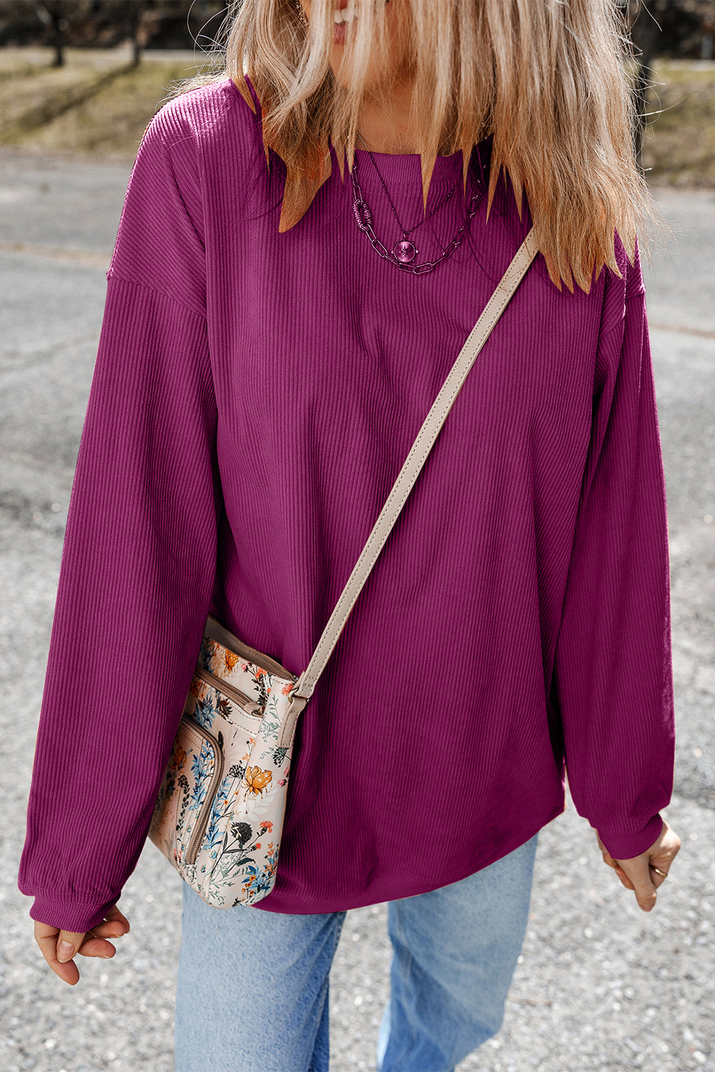 Chestnut Corduroy Oversized Sweatshirt