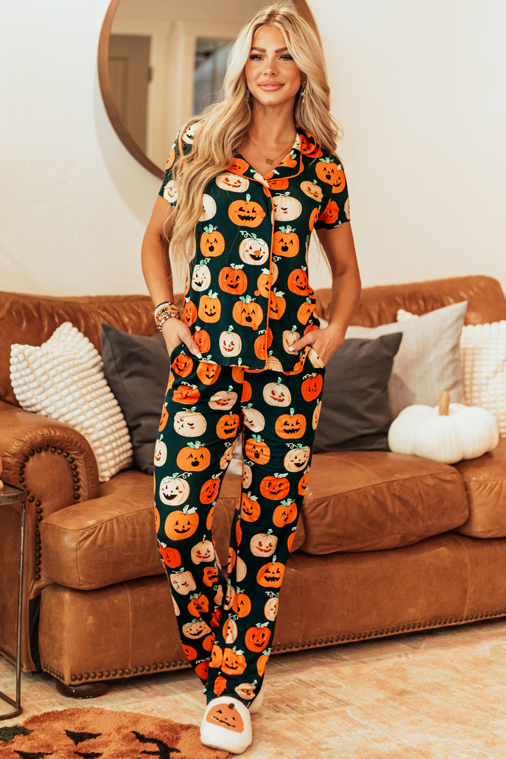 Cute Halloween Pattern Pajama Set