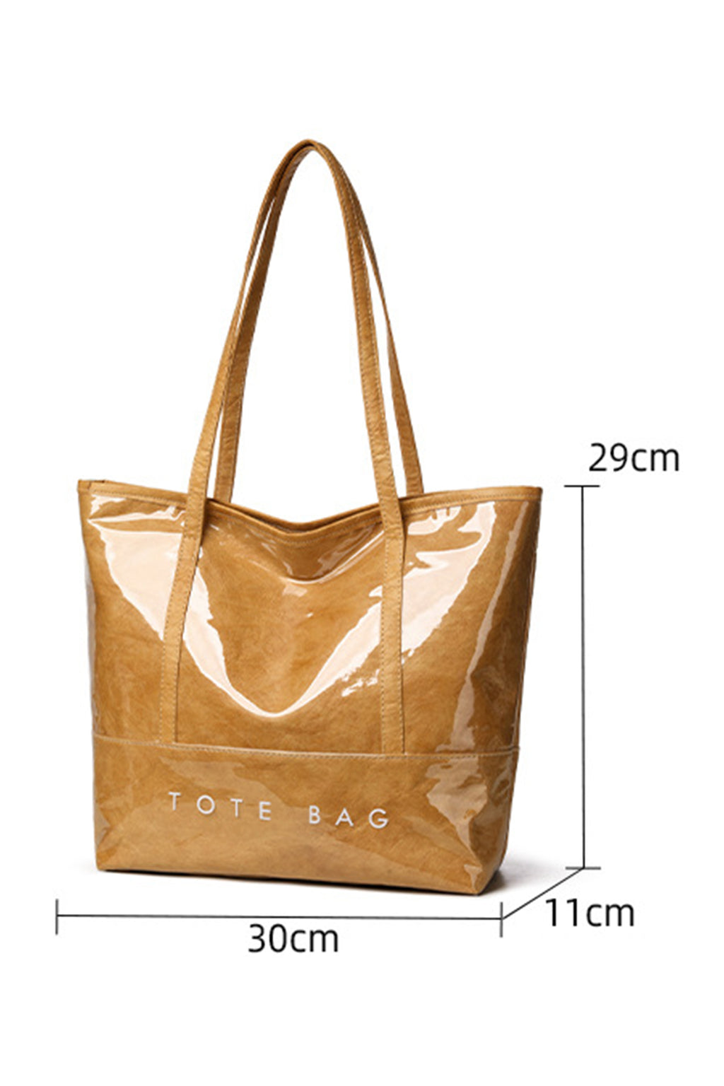 Camel Retro Letter Print Waterproof Tote Bag
