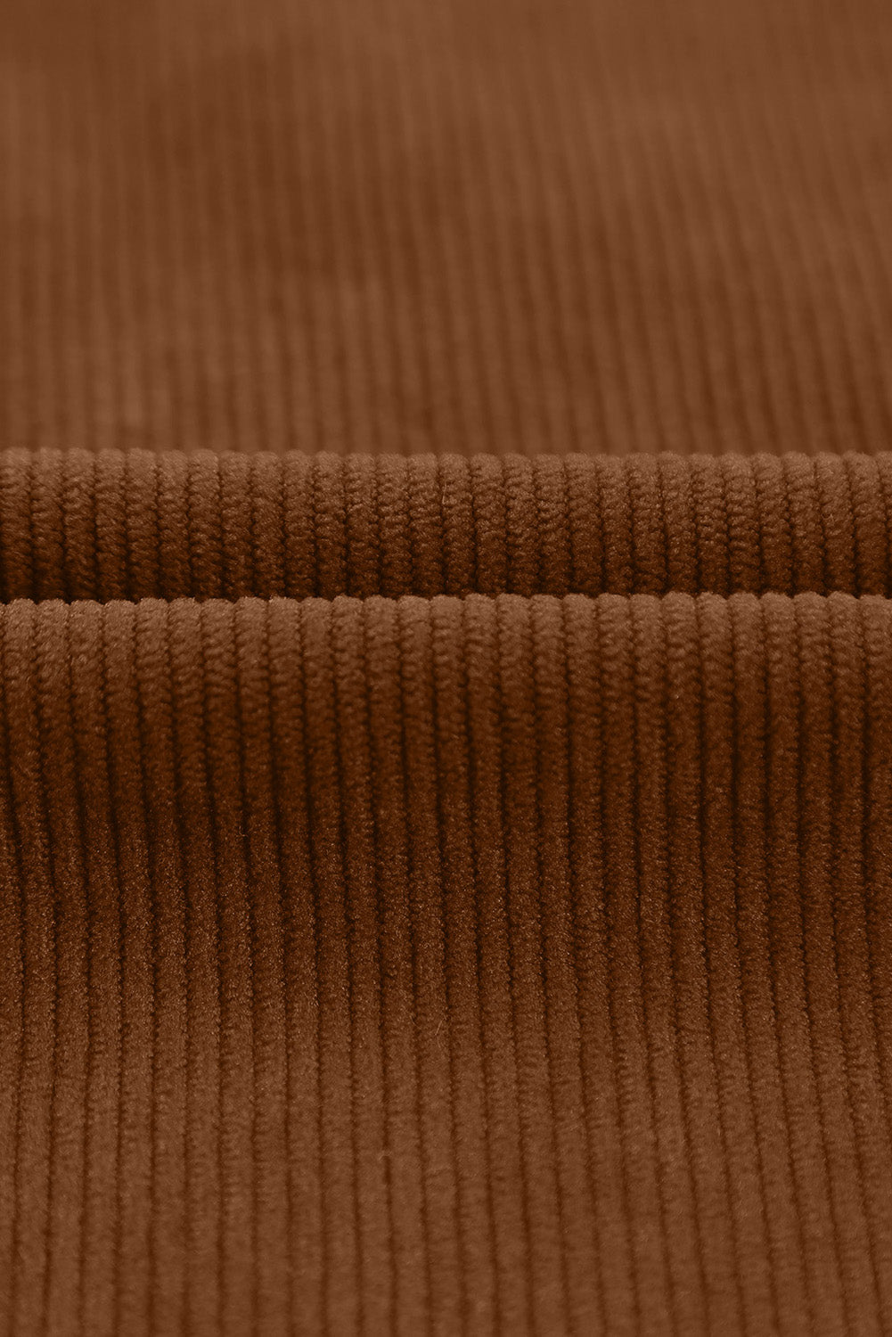 Brown Solid Color Corduroy Wide Leg Overalls