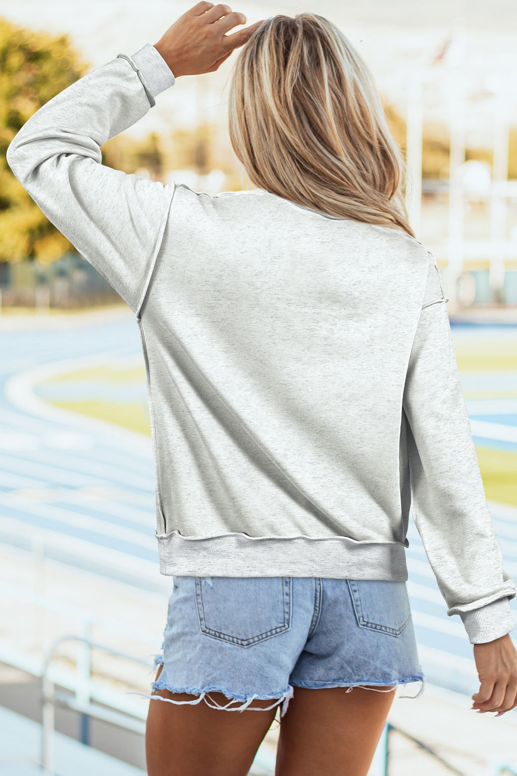 Light Grey ARKANSAS/AR Double Side Print Sweatshirt