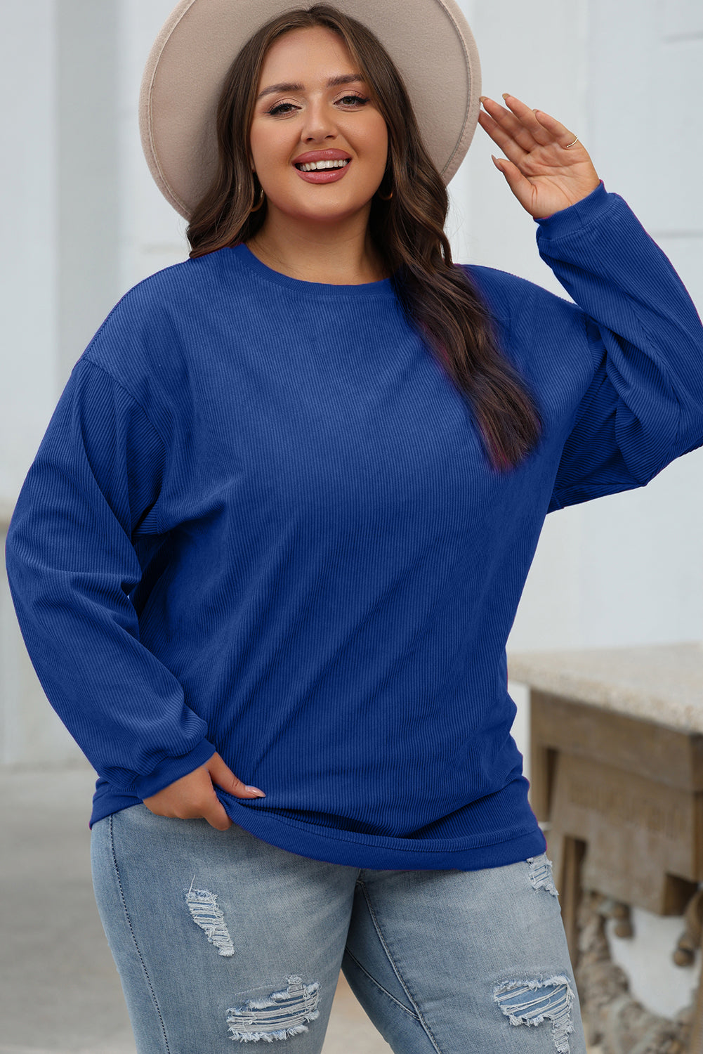 Chestnut Corduroy Oversized Sweatshirt