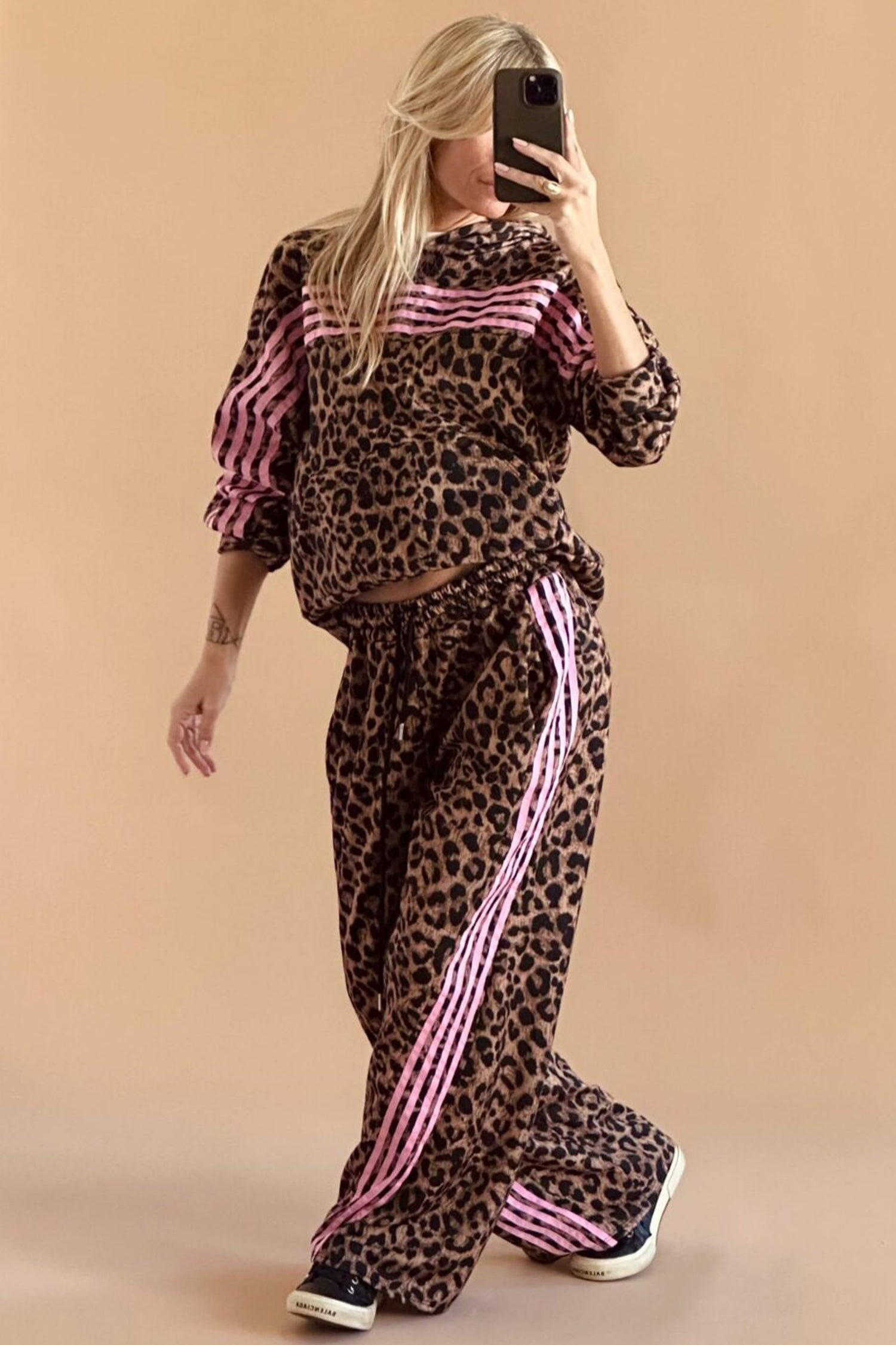 Brown Leopard Print Pant Set