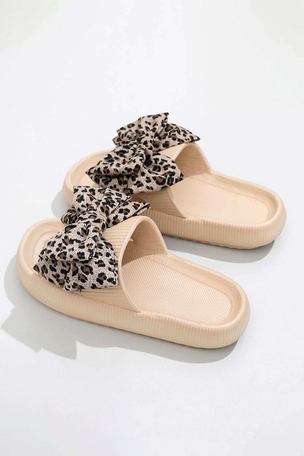 Parchment Leopard Bow Slippers
